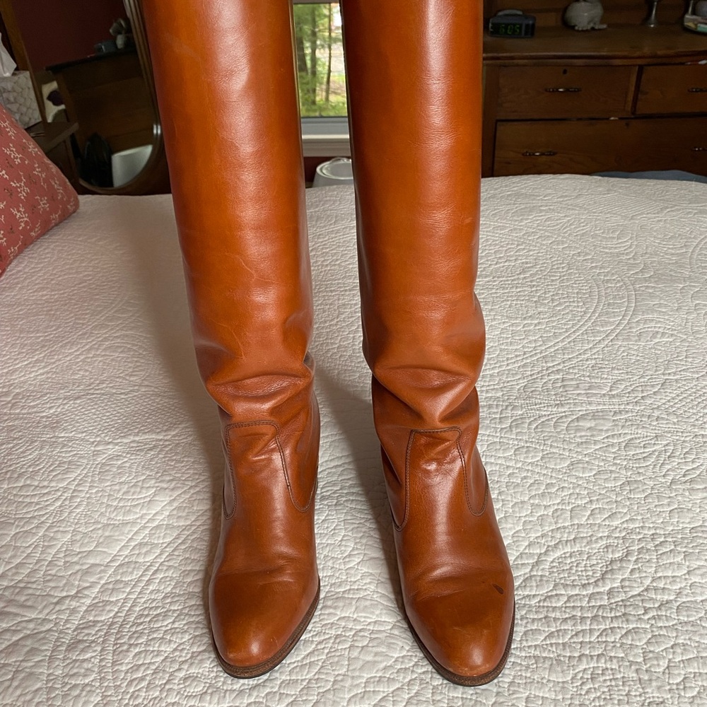 beautiful cognac leather boots